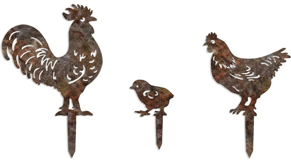 Διακοσμητικό Δαπέδου Κήπου Fam (Σετ 3Τμχ) 565TNL1413 40x36/13x15/30x31cm Rust Aberto Design Μέταλλο