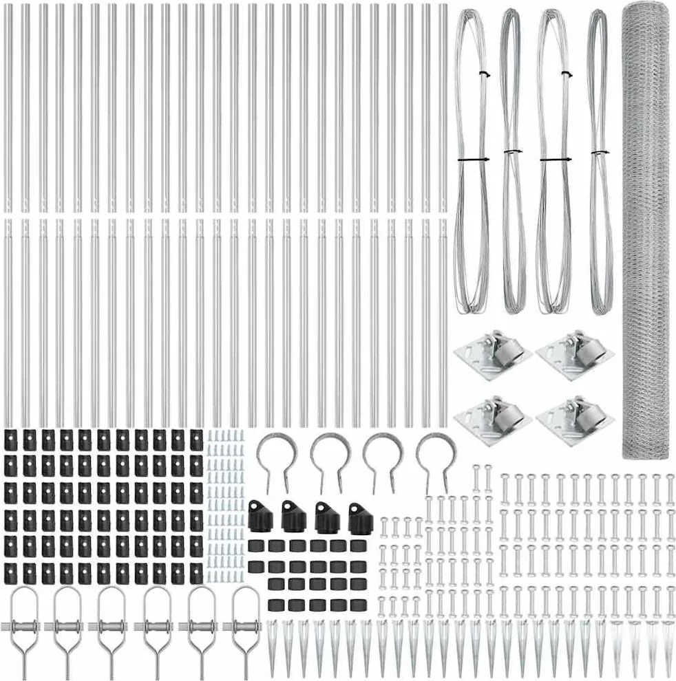vidaXL Στύλος Περιφράξεων Ασημί