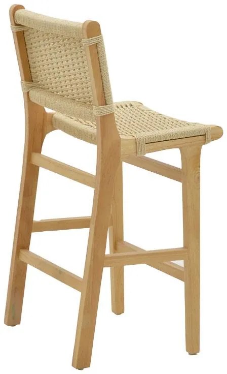 Σκαμπό μπαρ Julien rubberwood φυσικό-έδρα φυσικό σχοινί 45x46x95εκ 45x46x95 εκ.