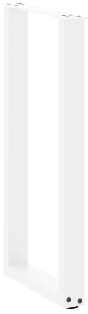 vidaXL Πόδια Κονσόλας σε Σχήμα U 2 τεμ. Λευκά 28x(72-73) εκ. Ατσάλι