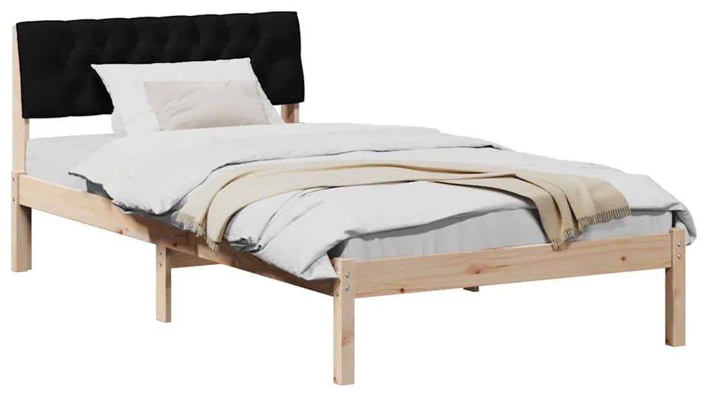 vidaXL Σκελετός Κρεβατιού με κεφαλάρι Καφέ και μαύρο 100 x 200 cm