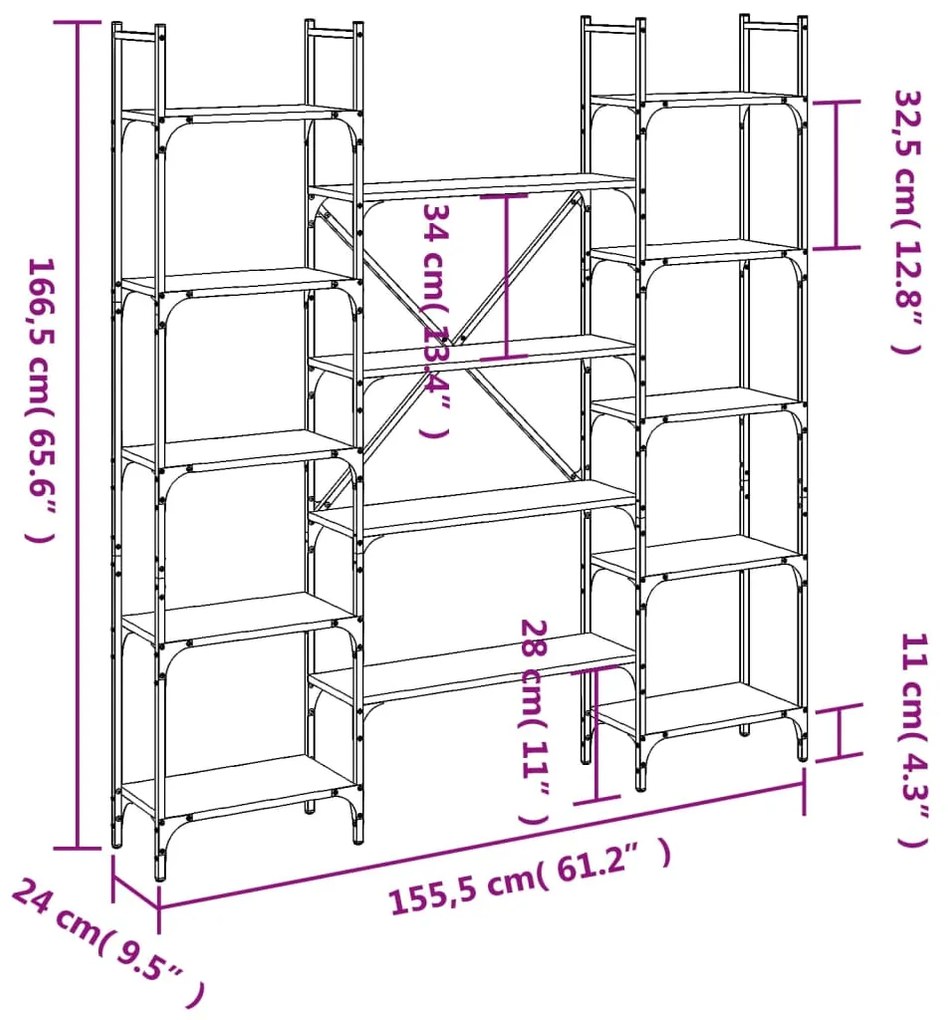 ΒΙΒΛΙΟΘΗΚΗ SONOMA ΔΡΥΣ 155,5X24X166,5 ΕΚ. ΕΠΕΞΕΡΓΑΣΜΕΝΟ ΞΥΛΟ 838859