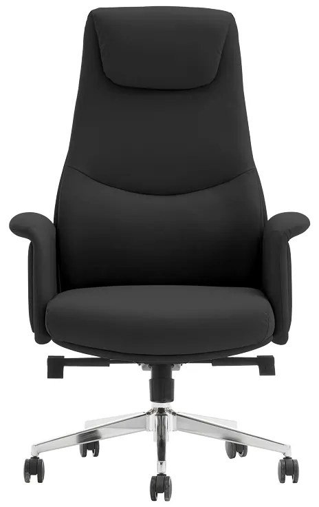 Καρέκλα γραφείου διευθυντή Rekter pakoworld PU σε μαύρη απόχρωση 77x65x119-127εκ