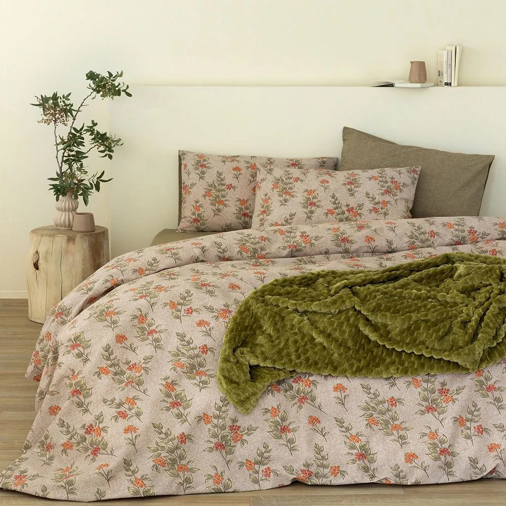 Παπλωματοθήκη FL6245 (Σετ 3τμχ) Beige Palamaiki Υπέρδιπλo 240x250cm 100% Βαμβάκι
