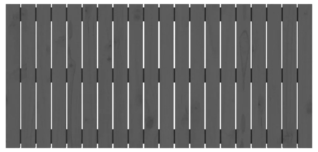 vidaXL Κεφαλάρι Τοίχου Γκρι 127,5x3x60 εκ. από Μασίφ Ξύλο Πεύκου