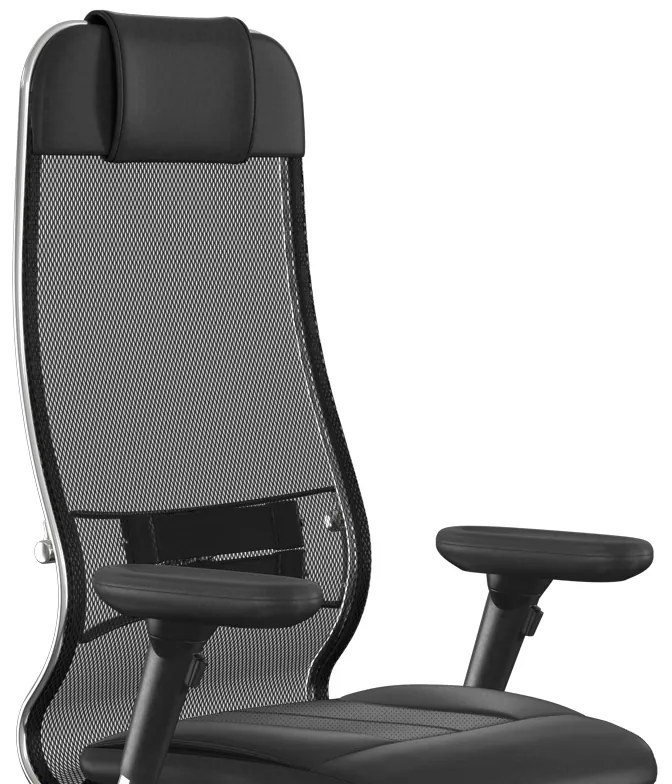 Καρέκλα γραφείου Samurai L1-2D Megapap εργονομική με ύφασμα TS Mesh και τεχνόδερμα χρώμα μαύρο 69x70x122/130εκ.