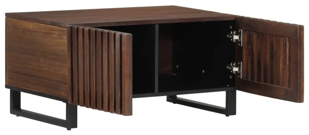 vidaXL Τραπεζάκι Σαλονιού Καφέ/Μαύρο 80x51x40 εκ. Μασίφ Ξύλο Μάνγκο