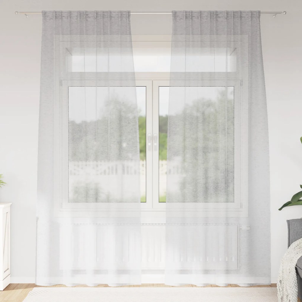 vidaXL Κουρτίνες 2 pcs Ανοιχτό γκρι 140 x 225 cm Πολυεστέρας