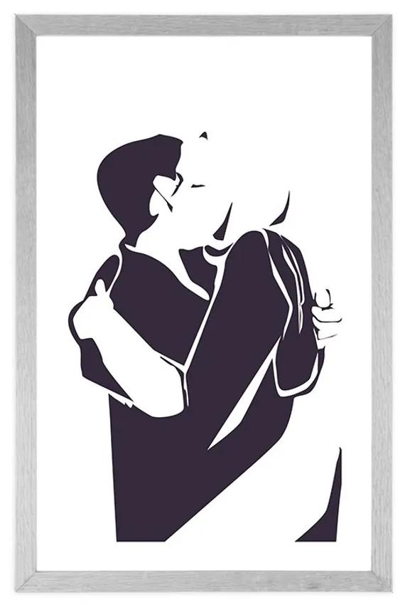 Αφίσα με πασπαρτού Ειλικρινής αγάπη - 30x45 black