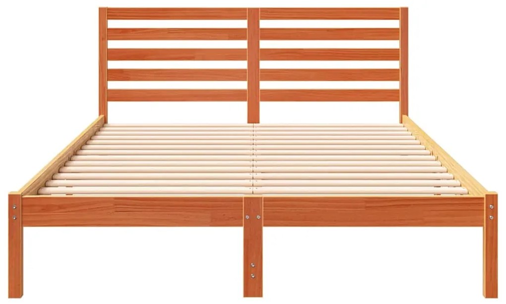 vidaXL Σκελετός Κρεβατιού με κεφαλάρι Κερωτό καφέ 140 x 210 cm