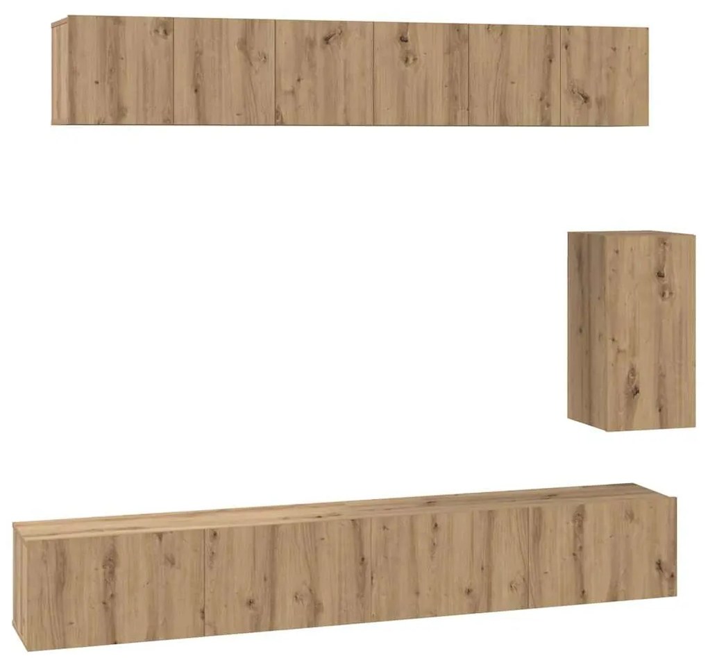 vidaXL Σετ επίπλου τηλεόρασης 6 pcs artisan δρυς Μέγεθος: Μεσαίο