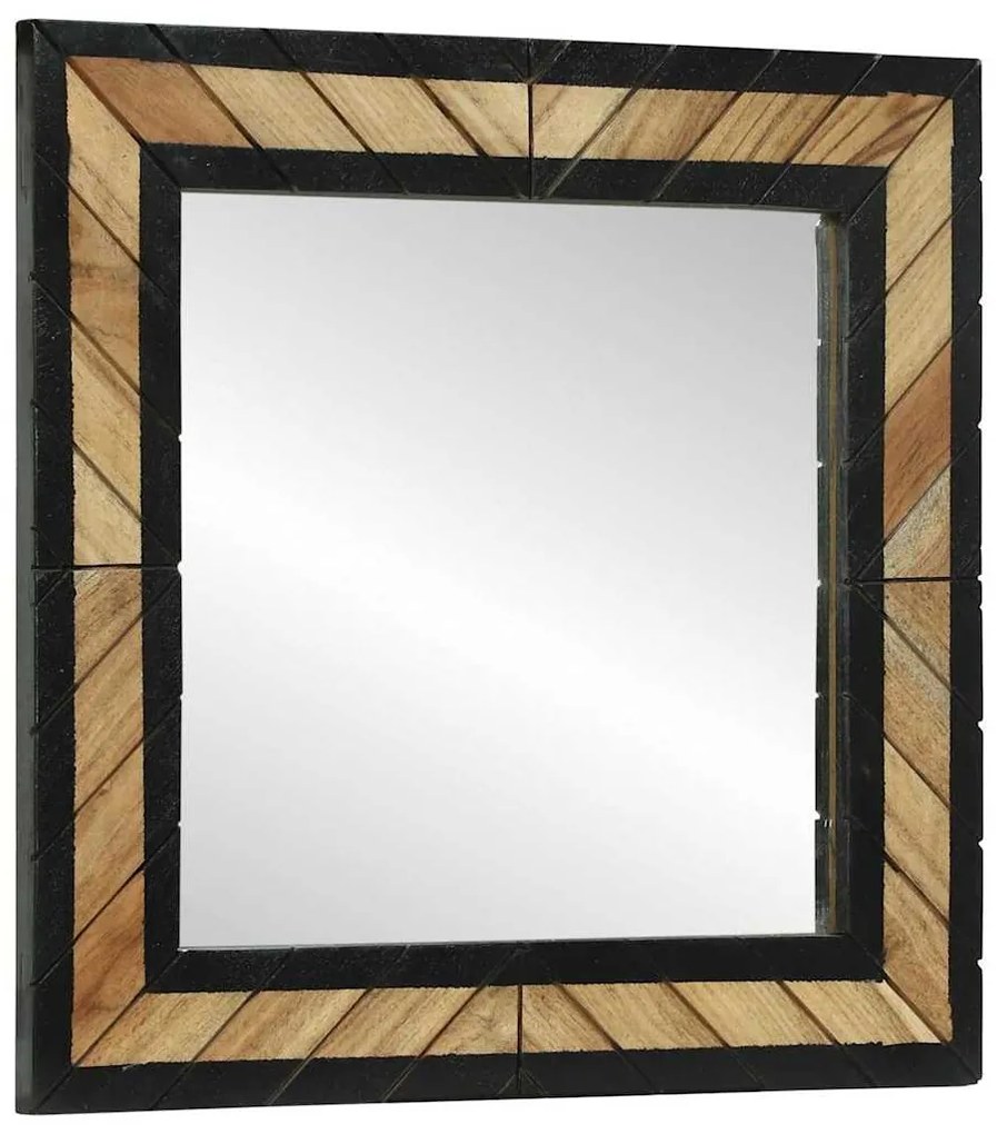 vidaXL Καθρέφτης Μαύρο και Καφέ 50 x 2 x 50 εκ. Σταθερό Ξύλο Ακακίας