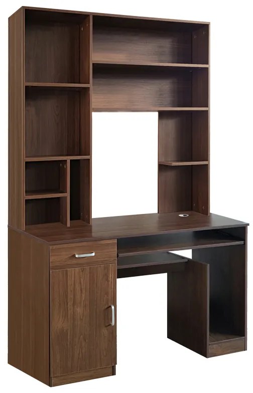 Intrahome Γραφείο υπολογιστή με βιβλιοθήκη Novelty Intrahome καρυδί 120x55x182εκ | SKU: INTRAPA-183111199