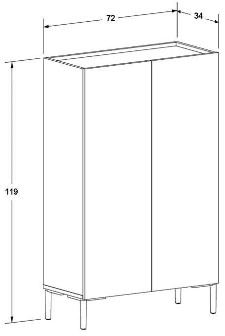 Παπουτσοθήκη - Ντουλάπι Pool Megapap χρώμα λευκό 72x34x119εκ.