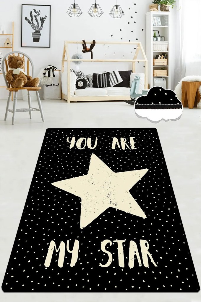 Χαλί My Star DJT 876CHL1546 Black-Beige Conceptum Hypnose 80X140cm