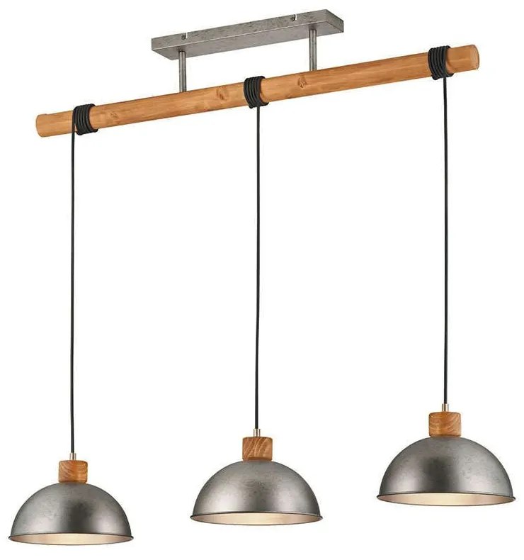 Φωτιστικό Οροφής - Ράγα Delhi 303400367 Nickel Trio Lighting Μέταλλο,Ξύλο