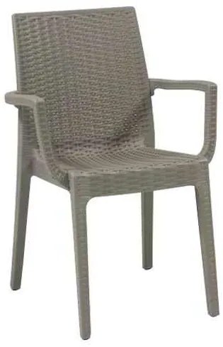 Πολυθρόνα DAFNE Πλαστική Μπεζ (Rattan Look) 54x55x85cm