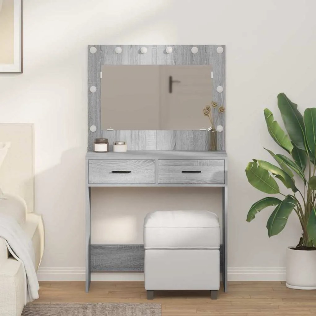 vidaXL Κομοδίνο Γκρι sonoma 78.5 x 41 x 135 εκ Επεξεργασμένο ξύλο