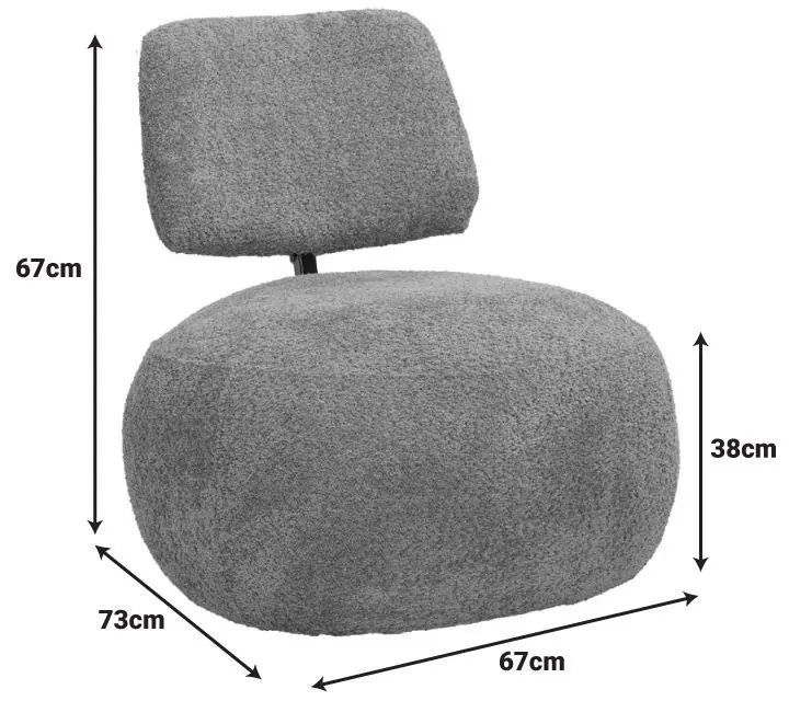 Πολυθρόνα Stonie μπουκλέ ύφασμα σε μπεζ απόχρωση 67x73x67εκ 67x73x67 εκ.