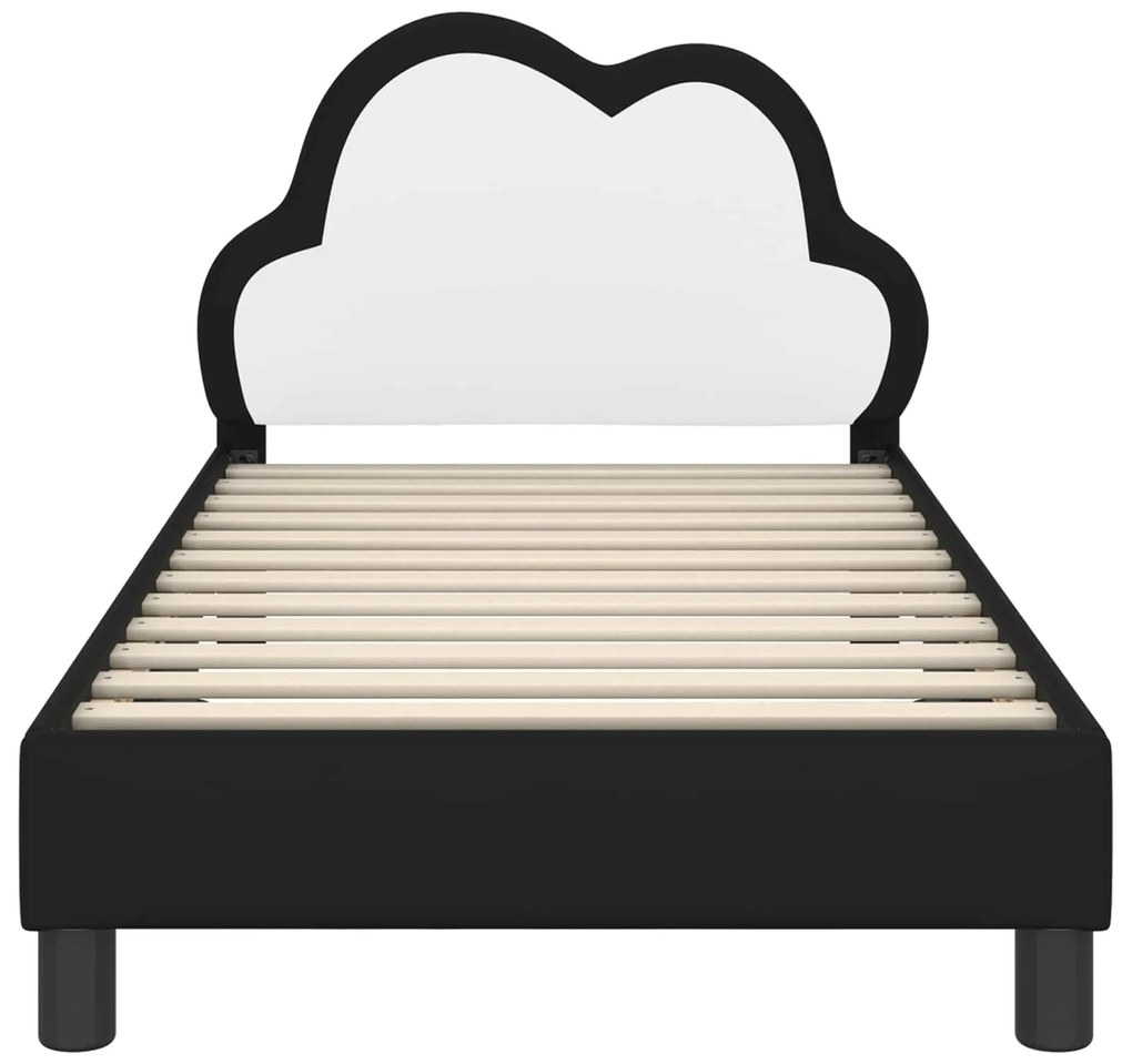 vidaXL Σκελετός Κρεβατιού με κεφαλάρι Μαύρο 80 x 160 cm PU