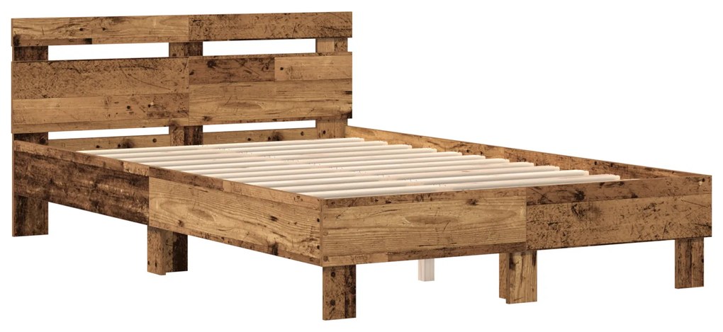 vidaXL Σκελετός Κρεβατιού Παλαιό ξύλο 120 x 200 cm Επεξεργασμένο ξύλο
