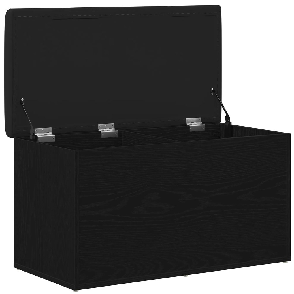 vidaXL Παγκάκι Αποθήκευσης Μαύρο Δρυς 80x40x45 εκ. Μηχανικά Κατασκευασμένο Ξύλο