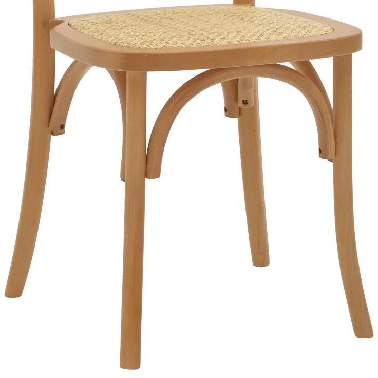 Καρέκλα Kalliope φυσικό ξύλο οξιάς-φυσικό rattan 45x50x89εκ 45x50x89 εκ.