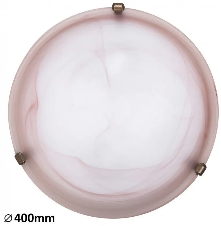 Rabalux Alabastro Πλαφονιέρα Φ40cm Καφέ-Λευκό 3353