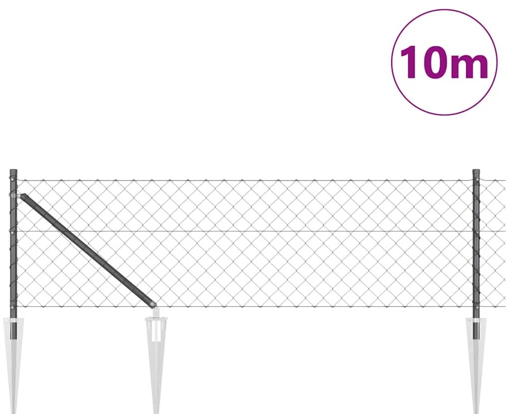 vidaXL Στύλος Περιφράξεων Γκρι 10 x 0,6 μ (60 x 60 mm πλέγμα)