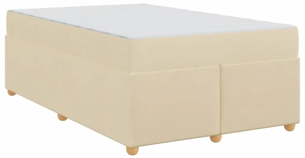 vidaXL Σκελετός Κρεβατιού με στρώμα Κρεμ 120 x 200 cm ύφασμα