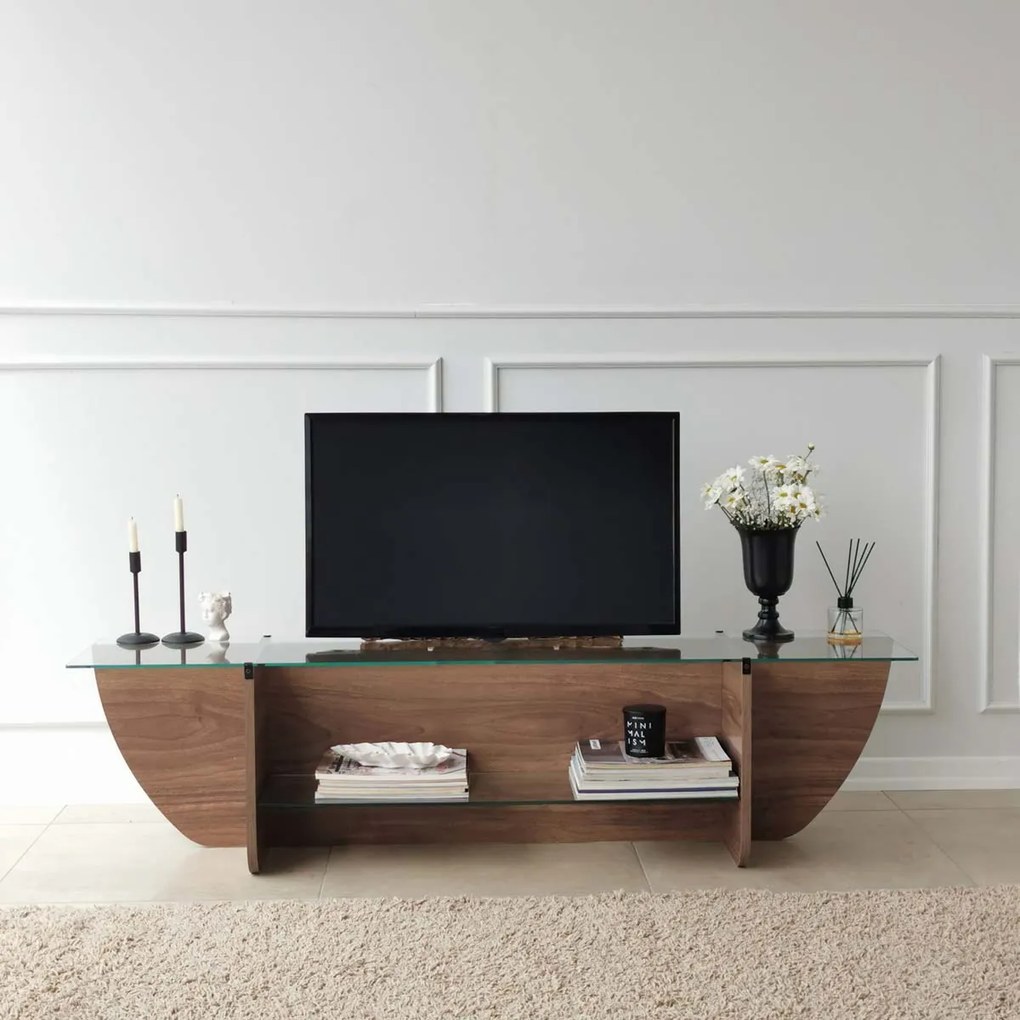 Έπιπλο Τηλεόρασης (158x35x40) A-G Lily 552NOS1604 Walnut
