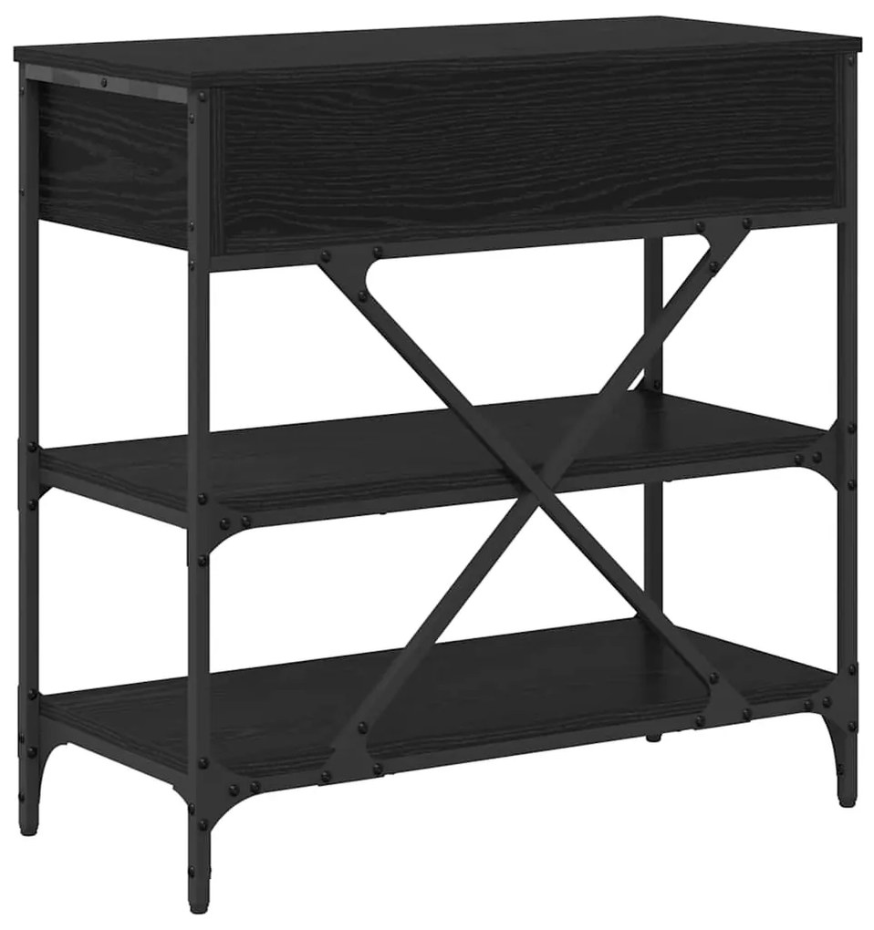 vidaXL Τραπέζι κονσόλας με συρτάρι Μαύρη Οξυά 100 x 34,5 x 75 εκ. ξύλο