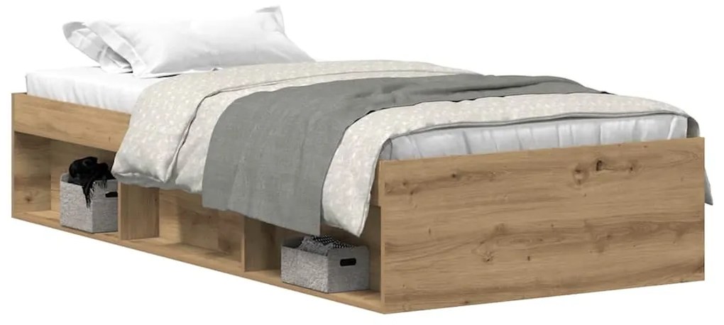 vidaXL Πλαίσιο κρεβατιού χωρίς στρώμα 75x190 εκ. Επεξεργασμένο Ξύλο