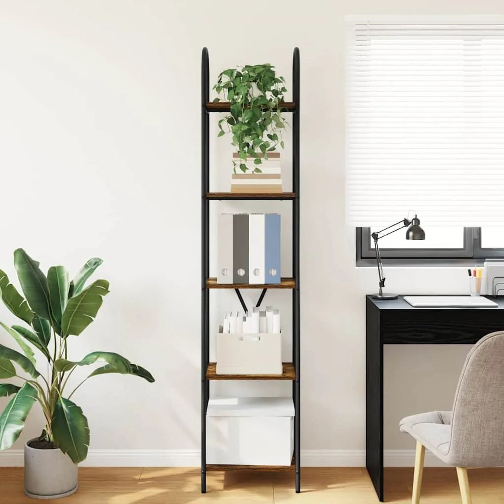 vidaXL Ράφι Βιβλίων Καπνιστό Δρύς 40 x 30 x 183 εκ Επεξεργασμένο ξύλο