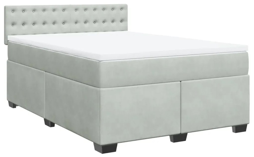 ΚΡΕΒΑΤΙ BOXSPRING ΜΕ ΣΤΡΩΜΑ ΑΝΟΙΧΤΟ ΓΚΡΙ 140X190 ΕΚ. ΒΕΛΟΥΔΙΝΟ 3286318