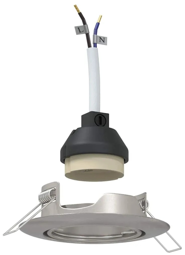 vidaXL Εσοχή Φωτιστικά 12 τεμ Στρογγυλά GU10 Ασημί Ø90 mm Χάλυβας