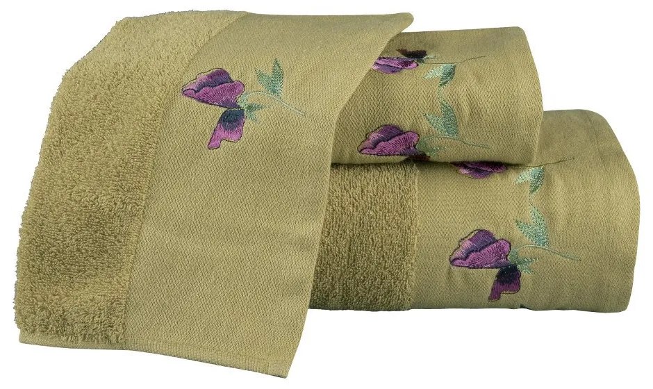 Borea Πετσέτες Σετ 3ΤΜΧ Sweet Pea 70 x 140 / 50 x 90 / 30 x 50 cm 'Ωχρα