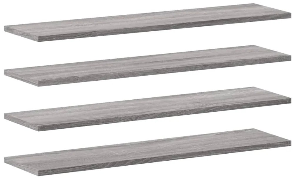 vidaXL Ράφια Τοίχου 4 τεμ. Γκρι Sonoma 80x20x1,5 εκ. Επεξεργ. Ξύλο