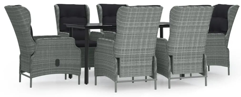 vidaXL Σετ Τραπεζαρίας Κήπου 7 Τεμαχίων Αν. Γκρι από Συνθετικό Ρατάν
