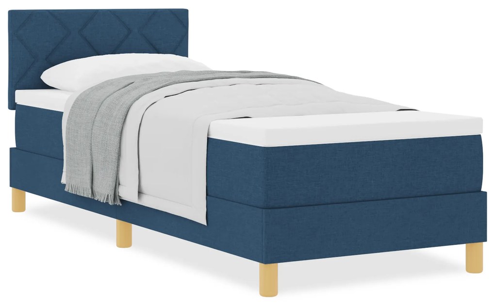 vidaXL Κρεβάτι με Στρώμα Μπλε 80x200 cm Ύφασμα