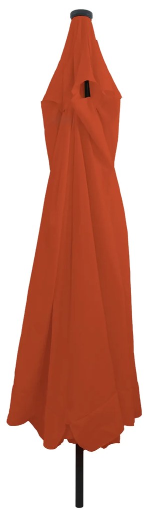 vidaXL Ομπρέλα Κήπου με Φώτα LED ø395x245 cm Terracotta