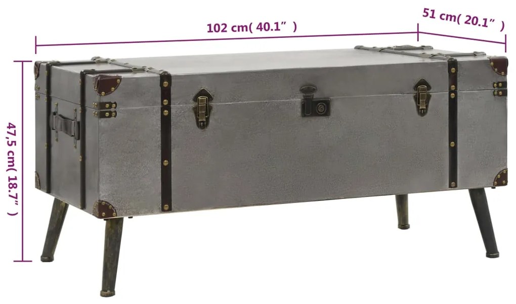 vidaXL Τραπεζάκι Σαλονιού από Μηχανικό Ξύλο 102 x 51 x 47,5 εκ.