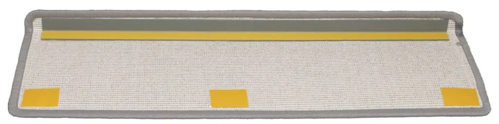 vidaXL Πατάκια Σκαλιών 15 τεμ. Ανοιχτό Γκρι 65x21x4 εκ. με Ορθογώνια Άκρη