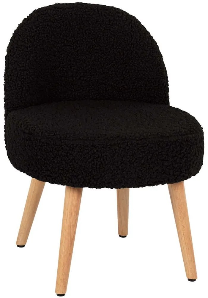 Σκαμπό Με Πλάτη Yasmine HM8395.24 47x46x64,5cm Μπουκλέ Ύφασμα Black