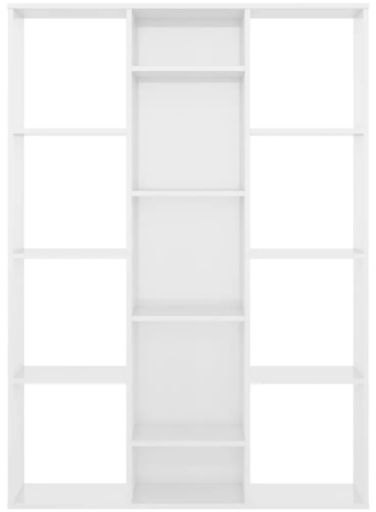 vidaXL Διαχωριστικό/Βιβλιοθήκη Γυαλ. Λευκό 100x24x140 εκ. Επεξ. Ξύλο