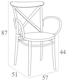 ΠΟΛΥΘΡΟΝΑ ΚΡΟΣ XL DOVE GREY ΠΟΛ/ΝΙΟΥ 57Χ51Χ87εκ.