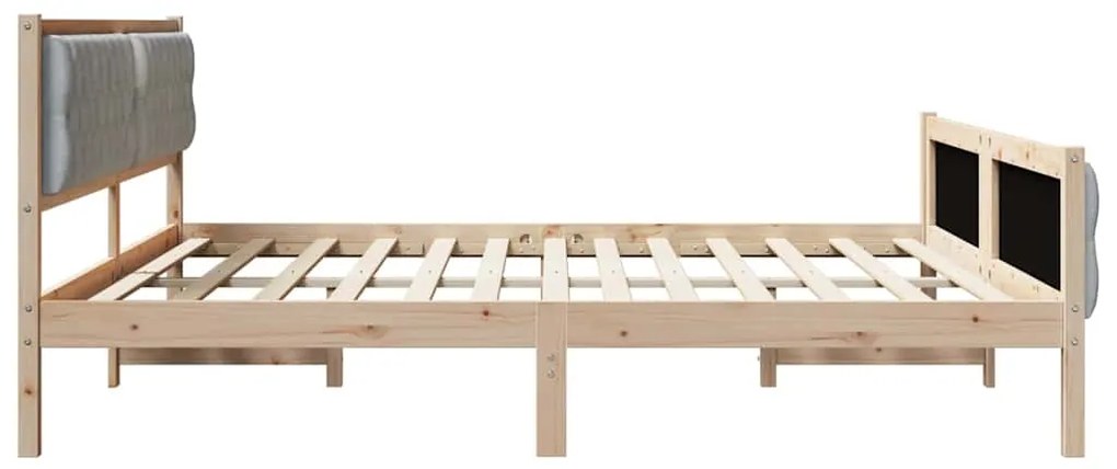 vidaXL Σκελετός Κρεβατιού με κεφαλάρι Ανοιχτό γκρι 200 x 200 cm