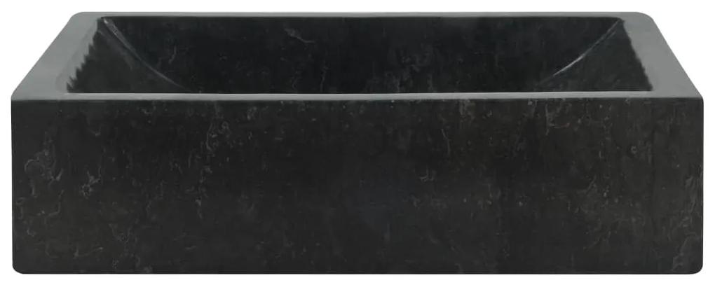 vidaXL Νιπτήρας Γυαλιστερό Μαύρο 45 x 30 x 12 εκ. Μαρμάρινος