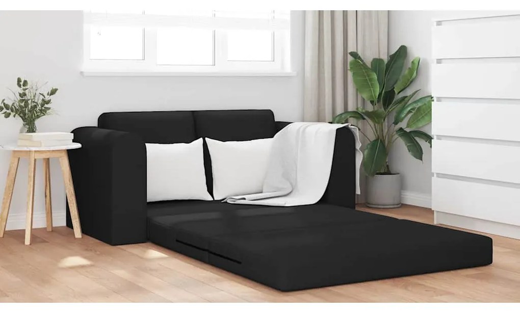 vidaXL Κρεβάτι καναπές Μαύρο 148 x 71 x 83 εκ. ύφασμα
