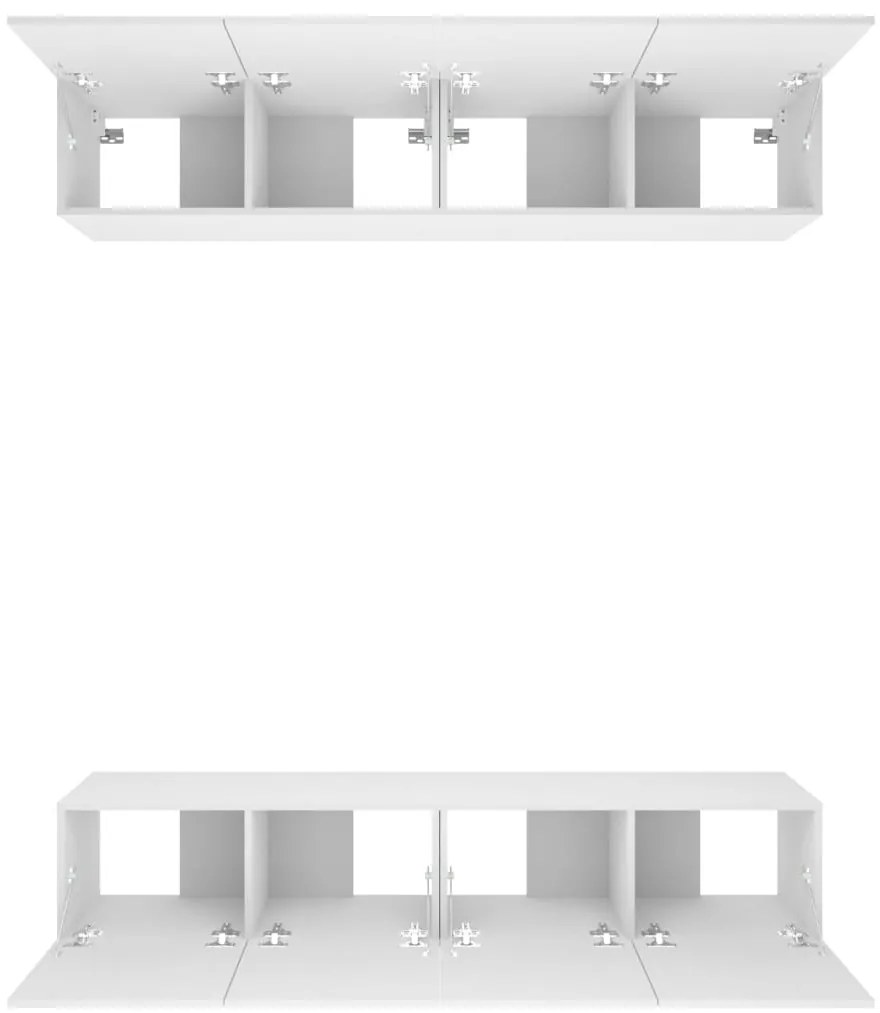 vidaXL Έπιπλα Τηλεόρασης 4 τεμ. Λευκό 80x30x30 εκ. Επεξ. Ξύλο